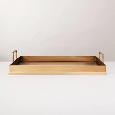 Beveled 12" X 16" Metal Decor Tray Brass Finish - Hearth & Hand™ With Magnolia 4 Beveled 12" X 16" Metal Decor Tray Brass Finish - Hearth & Hand™ With Magnolia - Image 2