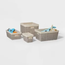 16" X 9" X 6" Woven Twisted Paper Rope Media Basket Gray - Brightroom™ -Home Improvement Store GUEST 054d99f6 5bc4 4b73 87f9 e39da675c247