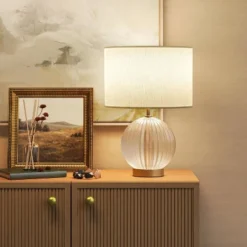 Small Ribbed Glass Lamp Base Clear - Threshold™ -Home Improvement Store GUEST 10b9195c 5d86 47ba ad7b 0544e2f1177e