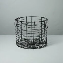 Round Wire Storage Basket With Handles Black - Hearth & Hand™ With Magnolia -Home Improvement Store GUEST 120e63a7 77b2 4fd8 a437 cab6653b0a86