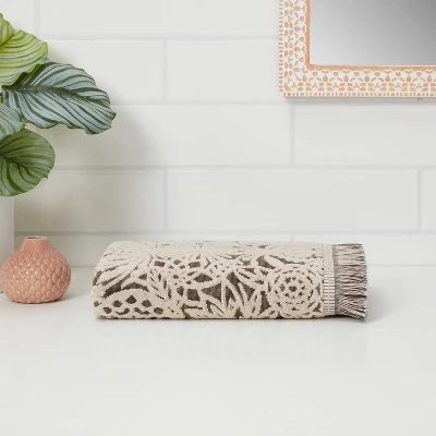 Allover Pattern Towels Black/White - Opalhouse 3 Allover Pattern Towels Black/White - Opalhouse