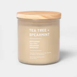 Glass Jar Tea Tree And Spearmint Candle Beige - Threshold™ -Home Improvement Store GUEST 1ae068be c042 415c a0e0 475aaead92cf