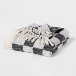 60"x80" Woven Cotton Checkered Bed Throw - Threshold™ -Home Improvement Store GUEST 21ece0cd d5f6 45ed 8de5 f3cde6fa73bb