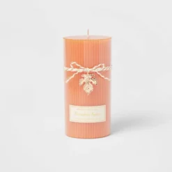 Ribbed Pillar Pumpkin Spice Candle - Threshold™ -Home Improvement Store GUEST 21f896e1 bbe7 4559 bf5f bbe5f97832cd