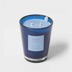 Colored Vase Glass With Dustcover Marine Moss Candle Blue - Threshold™ -Home Improvement Store GUEST 2f74f3e1 96a9 4d09 847e 100c47a93447