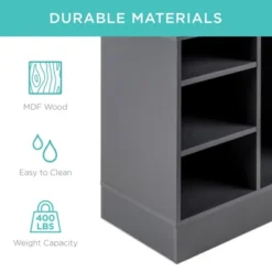 Best Choice Products 46in Shoe Storage Organization Rack Bench For Entryway, Bedroom W/ Padded Seat, 10 Cubbies - Gray -Home Improvement Store GUEST 317b4c0f 8de9 4cb8 9ebc 4d1094553cf1