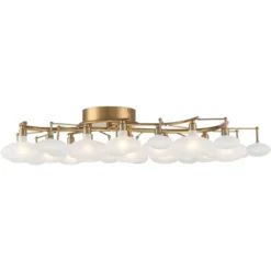 Possini Euro Design Lilypad Modern Ceiling Light Semi Flush Mount Fixture 30 1/4" Wide Warm Brass 12-Light Frosted Glass Shade For Bedroom Living Room -Home Improvement Store GUEST 33788483 ffe4 4301 86eb dd4cbc3b2b2c
