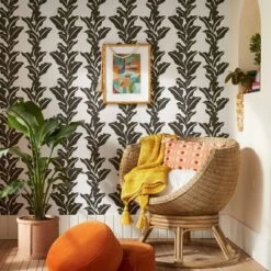 Botanical Leaf Peel And Stick Wallpaper Black/White - Opalhouse™ Designed With Jungalow™