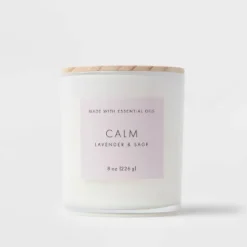 Wood Lidded Glass Wellness Calm Candle - Threshold™ -Home Improvement Store GUEST 518451c6 213f 4303 ad48 fec583907229