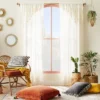 1pc Sheer Banded Geo Macrame Window Curtain Panel White - Opalhouse™ Designed With Jungalow™ -Home Improvement Store GUEST 5558f3f4 e289 4fce 89ab ad882207829f