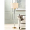 Possini Euro Design Cadence Modern Floor Lamp Standing 62" Tall Crystal Glass Column Satin Brass Linen Drum Shade For Living Room Bedroom Office House -Home Improvement Store GUEST 578e2404 93cf 4a33 ba7e 4a6bf7f98e2e