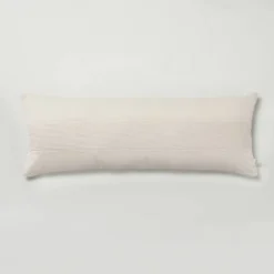 16"x42" Slub Center Stripe Oversized Lumbar Bed Pillow - Hearth & Hand™ With Magnolia -Home Improvement Store GUEST 59c94da2 2910 417b 9717 22b1103abb33