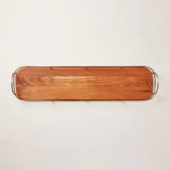 32" Wooden Decorative Tray With Metal Trim Brown/Brass - Hearth & Hand™ With Magnolia -Home Improvement Store GUEST 5d76d79a da8e 4ef8 94cd 814550c63117