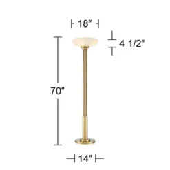 Possini Euro Design Modern Torchiere Floor Lamp 70" Tall Warm Antique Gold Metal Glass Shade For Living Room Reading Bedroom Office Uplight -Home Improvement Store GUEST 7bdc77bc 79d5 466a 871f 3a2fced46fbb