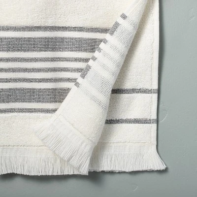 Multistripe Bath Towels Cream/Gray - Hearth & Hand™ With Magnolia 5 Multistripe Bath Towels Cream/Gray - Hearth & Hand™ With Magnolia - Image 3