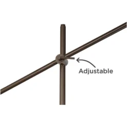 Possini Euro Design Industrial Floor Lamp Adjustable Arm 62.5" Tall Oiled Bronze Metal Light Brown Linen Drum Shade For Living Room Reading -Home Improvement Store GUEST 865aed3f 133f 4541 bf6d b6247a5233dd