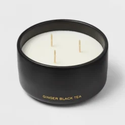 15oz Ceramic Jar 3-Wick Black Label Ginger Black Tea Candle - Threshold™ -Home Improvement Store GUEST 8aa46bc1 b5c1 4666 9cd0 648068b576e1