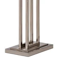 Possini Euro Design Modern Floor Lamp 62" Tall Brushed Nickel Openwork Rectangular Profile Off White Fabric Shade For Living Room Reading -Home Improvement Store GUEST 8b7ff47a 428f 40e2 8e52 8e425d2241d9