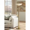 Possini Euro Design Modern Torchiere Floor Lamp 70" Tall Warm Antique Gold Metal Glass Shade For Living Room Reading Bedroom Office Uplight -Home Improvement Store GUEST 92d68c3f 69c1 48d0 a18b 9d05b54932d6