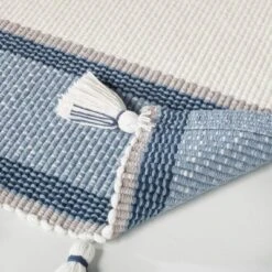 20" X 32" Color Block Stripe Tassels Bath Rug Faded Blue/White - Hearth & Hand™ With Magnolia -Home Improvement Store GUEST 965eb334 1e31 467e 9a9f 35ffecd97d72
