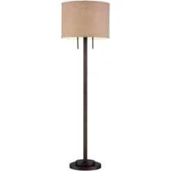 Possini Euro Design Garth Modern Floor Lamp Standing 63 1/2" Tall Oil Rubbed Bronze Burlap Fabric Drum Shade For Living Room Bedroom Office House Home -Home Improvement Store GUEST 9c619651 dfc1 48c4 b620 68e69c4a28de