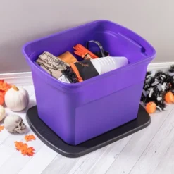 Sterilite 18 Gallon Orange Plastic Storage Container Bin Tote With Black Lid, Halloween -Home Improvement Store GUEST 9dc3b4f0 da47 495d 8c29 b72e0c686a57
