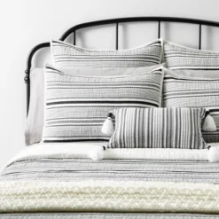 Textured Stripe Pillow Sham Dark Gray/Cream - Hearth & Hand With Magnolia 9 Textured Stripe Pillow Sham Dark Gray/Cream - Hearth & Hand With Magnolia -Home Improvement Store GUEST a0f8fe96 7ab4 46c3 ad09 b2250acbb400