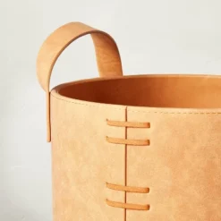 Faux Leather Storage Bin Camel Brown - Hearth & Hand™ With Magnolia -Home Improvement Store GUEST a690a4f2 fdff 45a8 bfee d68985dd8506