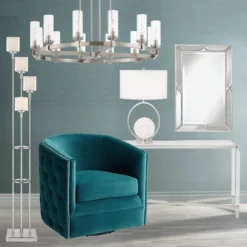 Possini Euro Design Athena Modern Floor Lamp 72" Tall Brushed Nickel 4 Light Tree Clear Outer Opal Inner Double Glass Shade For Living Room Bedroom -Home Improvement Store GUEST ac0a6ad2 0b11 4658 8bae 6025b179c160