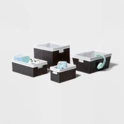 17" X 12" X 8" Large Woven Lined Basket Black - Brightroom™ -Home Improvement Store GUEST ac4ff65f f7b2 48fa aa42 7459f63d7c52 1