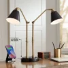 Possini Euro Design Sentry Modern Mid Century Desk Lamp 23" High Black Brass With USB Charging Port LED Adjustable Cone Shade For Bedroom Living Room -Home Improvement Store GUEST b54ba3a8 fb04 4798 bbf9 ebae1a38c484