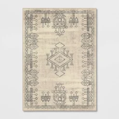 Hancock Distressed Center Motif Rug Beige - Threshold™ -Home Improvement Store GUEST be876dc4 ac47 4320 bfe0 7a03c9caedf2