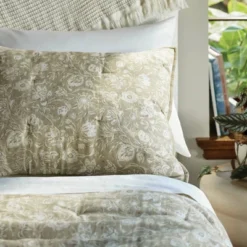 Standard Floral Print Trad Cotton Voile Lofty Quilt Sham Green - Threshold™ -Home Improvement Store GUEST bf71adc4 05df 450f bbec e4fe8094f052