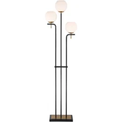 Possini Euro Design Acadia Modern Floor Lamp 71" Tall Black Warm Gold Metal 3 Light Frosted White Glass Globe Shade For Living Room Bedroom Office -Home Improvement Store GUEST cfab7d06 4c65 4d16 b0f9 c50535035577