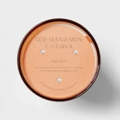 Colored Vase Glass With Dustcover Mandarin & Guava Candle Orange - Threshold™ -Home Improvement Store GUEST d3b0111f a038 45b0 94b7 4c6c85a435e3