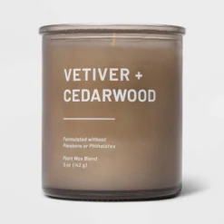 Glass Jar Vetiver And Cedarwood Candle Brown - Threshold™ -Home Improvement Store GUEST dfa4fefe 0ef4 4373 802b 4787eff784da