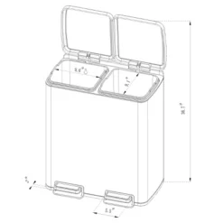 60L Stainless Steel Step Trash And Recycle Can - Brightroom™ -Home Improvement Store GUEST e7721439 02d4 4cbb 994a 7467bdac2ef2