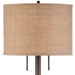 Possini Euro Design Garth Modern Floor Lamp Standing 63 1/2" Tall Oil Rubbed Bronze Burlap Fabric Drum Shade For Living Room Bedroom Office House Home -Home Improvement Store GUEST eb1d5f9f 3c53 4a30 8ea3 da94abf22b1f