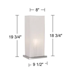360 Lighting Cube Modern Accent Table Lamp 19 3/4" High White Ribbon Fabric Shade For Bedroom Living Room Bedside Nightstand Office Kids Family House -Home Improvement Store GUEST ed4bd12c 3cd4 42c5 bc5f 8d011486a1f9