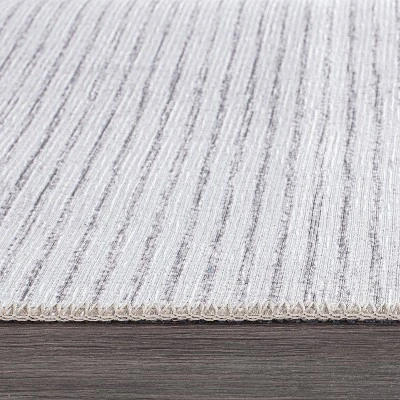 World Rug Gallery Contemporary Distressed Stripe Machine Washable Area Rug 4 World Rug Gallery Contemporary Distressed Stripe Machine Washable Area Rug - Image 2