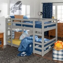 Twin Over Twin Indy Solid Wood Low Bunk Bed - Saracina Home -Home Improvement Store GUEST f4a7cd82 6f05 4d13 9375 1d95fbdd13ee