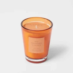 Colored Vase Glass With Dustcover Mandarin & Guava Candle Orange - Threshold™ -Home Improvement Store GUEST f690da26 0feb 4a9d 8634 caaa1172c9d3