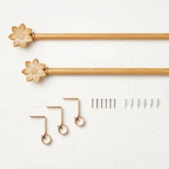 Flower Faux Wood Curtain Rod Natural Wood - Opalhouse™ Designed With Jungalow™ -Home Improvement Store GUEST f708ce89 3ca5 424d 80e2 a01cb7dd58aa