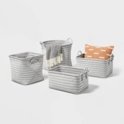 Large Woven Rectangular Storage Basket Gray/White - Brightroom™ -Home Improvement Store GUEST f7afc392 cd5f 4f5b b71c de34f8204ec5
