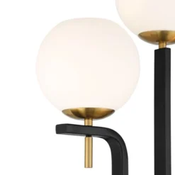 Possini Euro Design Acadia Modern Floor Lamp 71" Tall Black Warm Gold Metal 3 Light Frosted White Glass Globe Shade For Living Room Bedroom Office -Home Improvement Store GUEST fab94407 4e0a 4d7a 9c9f 68a453000298
