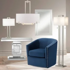 Possini Euro Design Modern Floor Lamp 62" Tall Brushed Nickel Openwork Rectangular Profile Off White Fabric Shade For Living Room Reading -Home Improvement Store GUEST fe25067f a19c 4e1c 829e 5d26bb3dff2f